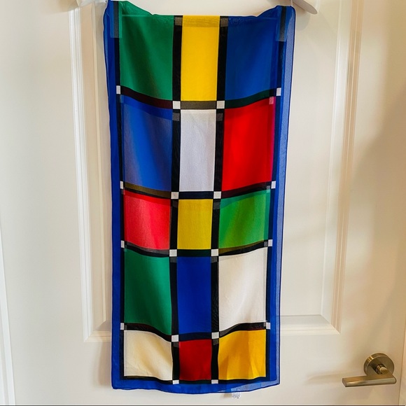 Vintage Multi-use Color Block Chiffon Scarf - Picture 8 of 8